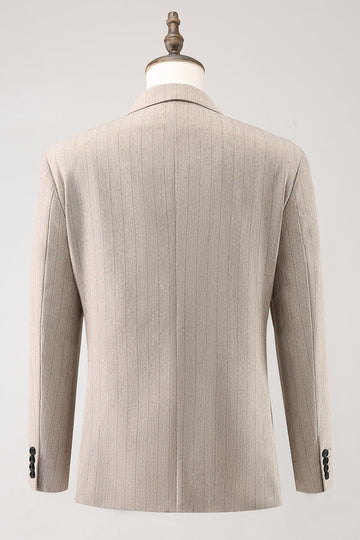 Ivory Peak Lapel Pinstripe Jednorzędowe 3-częściowe męskie garnitury balowe